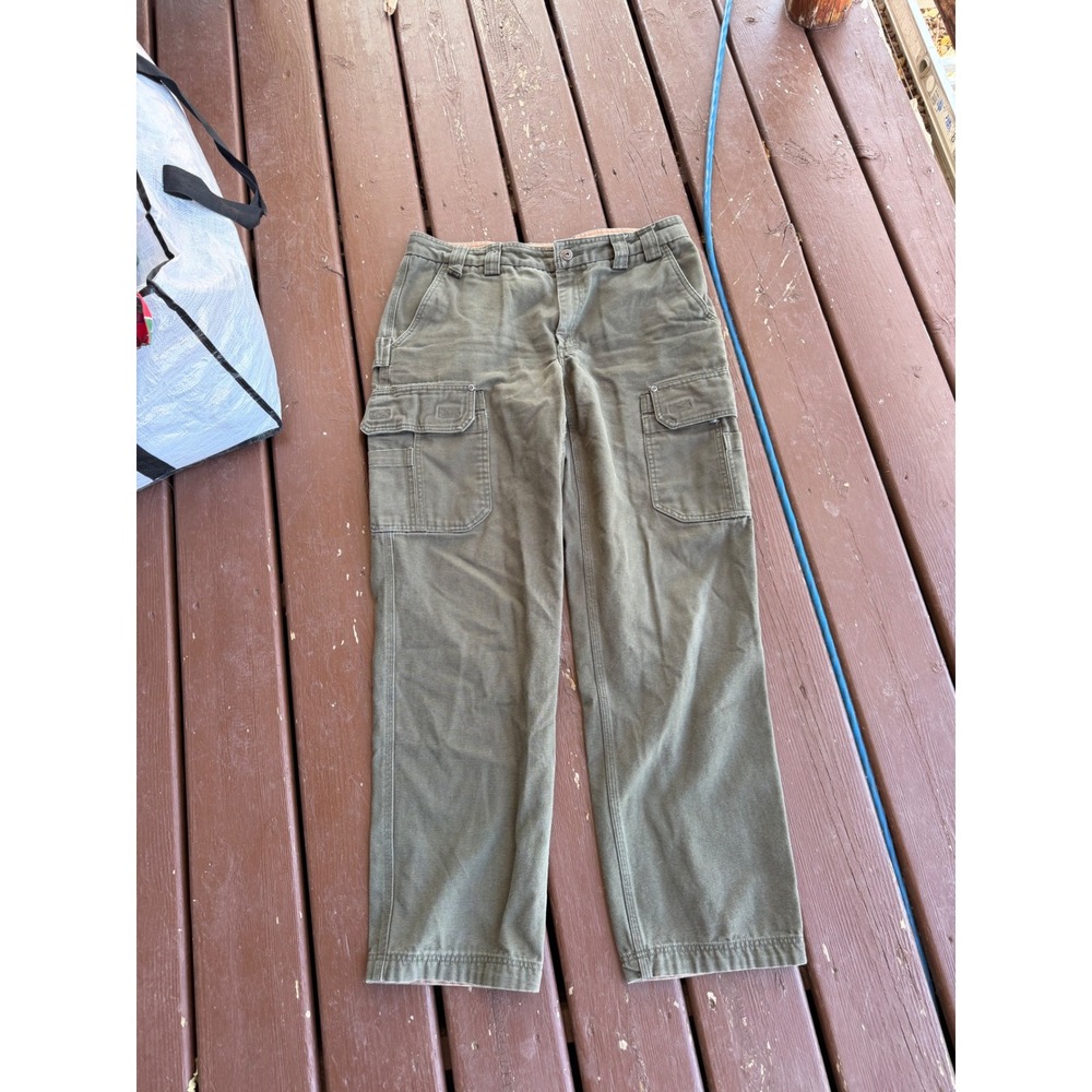 Duluth Trading Co Mens Olive Green Fire Hose Cargo Work Pants 36x34 Fits 36x32 - Picture 3 of 8